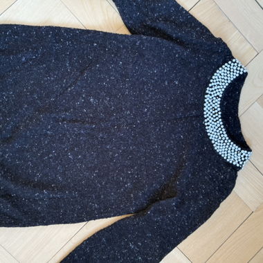 Maglione nero con perle Karl Lagergeld taglia M