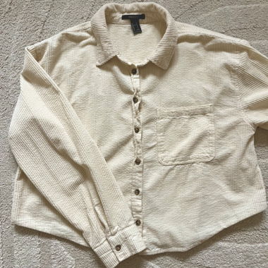 Chemise en velours côtelé beige vintage Gr. M/L