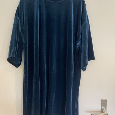 T-shirt oversize en velours couleur pétrole