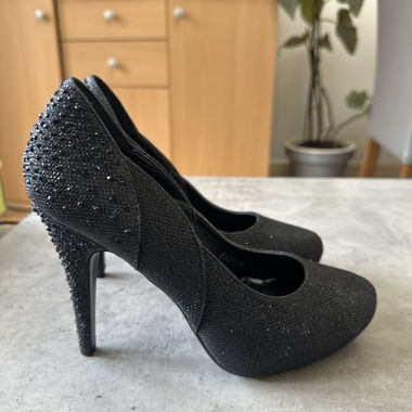 Beautiful Black Sequin Heels