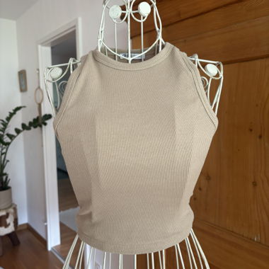 Zara Ribbed Neckholder Top