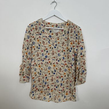 Blusa floreale con scollo a V XS