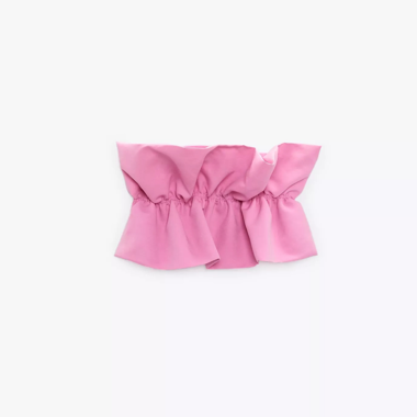 Zara Pink Voluminous Crop Top