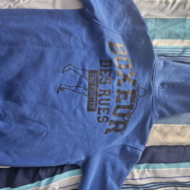 Sweat à Capuche Boxeur des Rues - Bleu