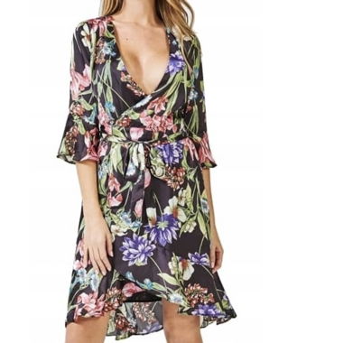 Abito a portafoglio Guess con stampa floreale con etichetta