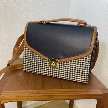 Sac à main vintage pied-de-poule