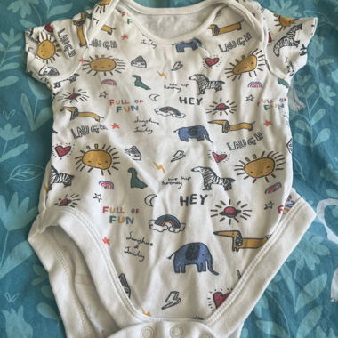 Baby bodysuit with animal print
