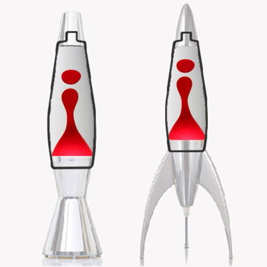Mathmos Astrobaby Flasche Lavalampe Klar-Rot