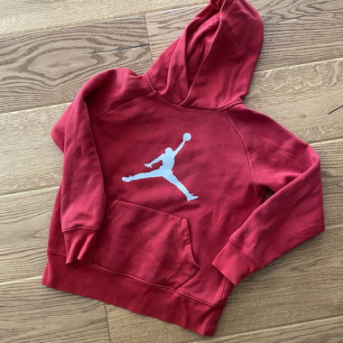 Felpa con cappuccio per bambini Jordan rossa, taglia S, 8–10 anni
