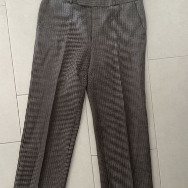 Grey pinstripe trousers