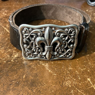 Vintage schwarzer Ledergürtel