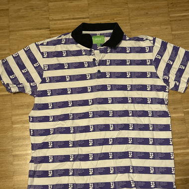 HUF polo purple and white