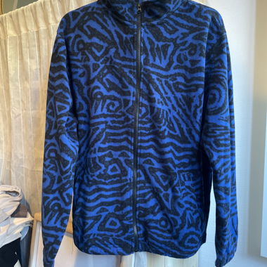 Giacca in pile blu-nero