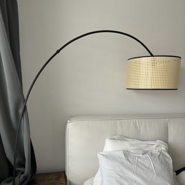 Rattan Bogenstehlampe