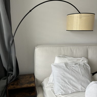 Rattan Bogenstehlampe