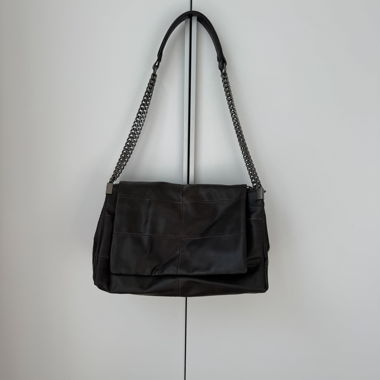 Brown shoulder bag with chain strap - Zara