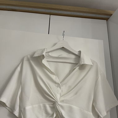 Weisse Crop Bluse 