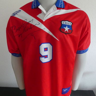 Heimtrikot Chile Zamorano signiert 1998, Vintage-Trikot