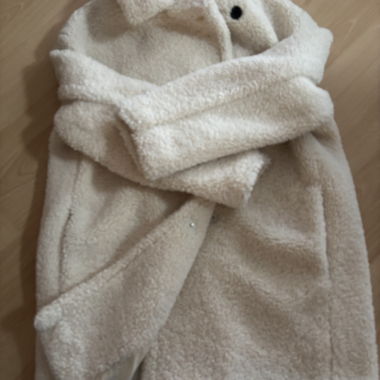 Manteau en teddy H&M crème, taille S