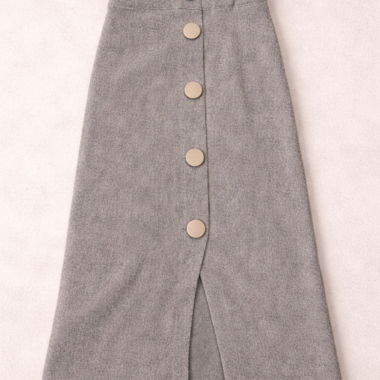 Jupe grise avec boutons (taille 36/38)