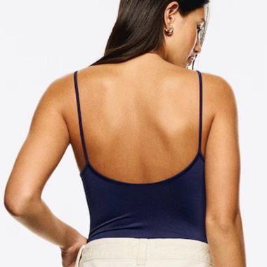 Spaghetti Strap Bodysuits - blue and black