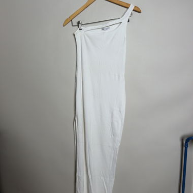 Zara White One-Shoulder Kleid