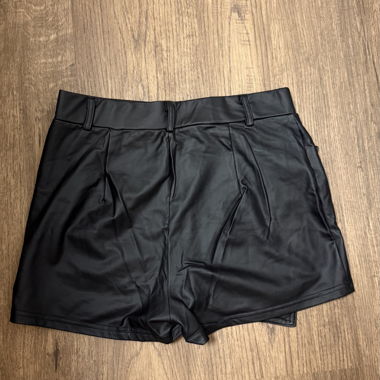 Faux leather shorts