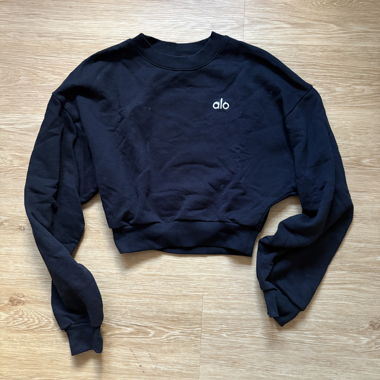 Alo Yoga Accolade Crop Sweatshirt Schwarz Gr. S