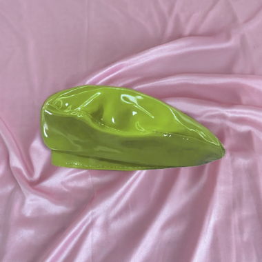 Lime Green Vinyl Beret 