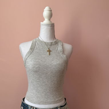 Bershka Crop-Top grau