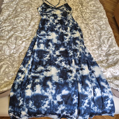 Blue Tie-Dye Maxi Dress