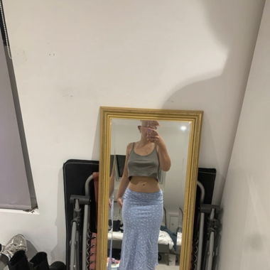 midi blue floral skirt 