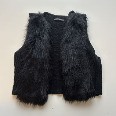 Black faux fur vest