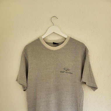 Vintage Rip Curl Textured Tee – Waffle Knit Grey