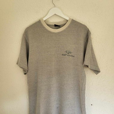 Vintage Rip Curl Textured Tee – Waffle Knit Grey