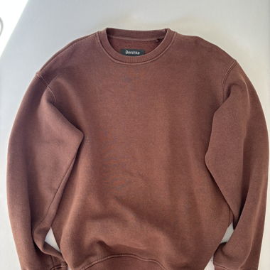 Sweatshirt col rond marron Bershka