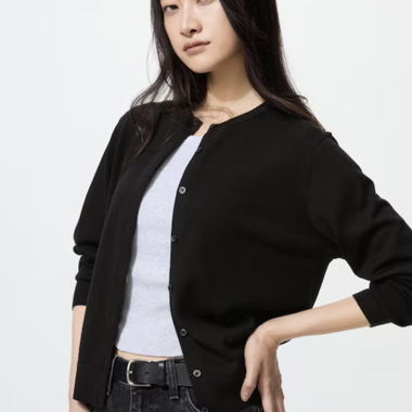 Cardigan nero UNIQLO in lana S