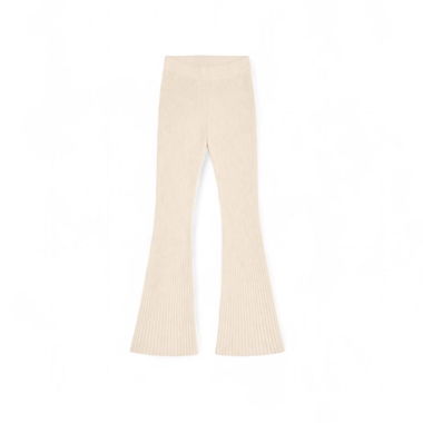 CREAM RIPPSTRICK-FLARE-HOSE