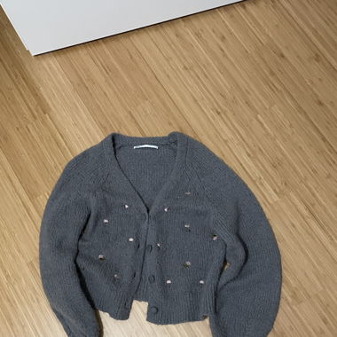 Cardigan mit Details (grau)