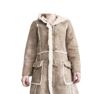 Cappotto effetto pelle scamosciata imbottito con fodera in teddy