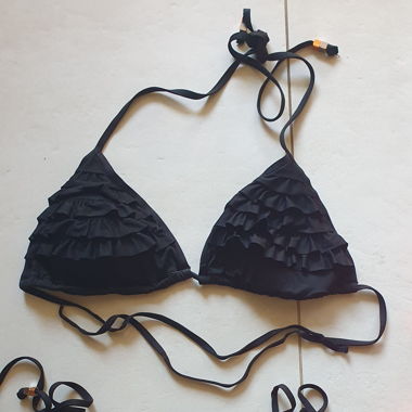 Joli Bikini à Volants (noir) - Taille 38/M