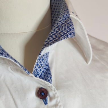 Camicia sartoriale blu/bianca