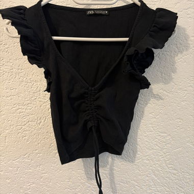 Haut à volants Zara noir