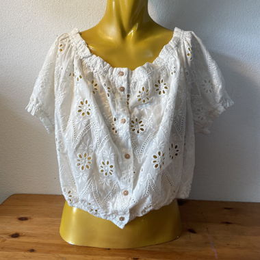 Crop top blanc vintage 