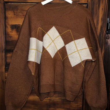 Maglione Argyle marrone