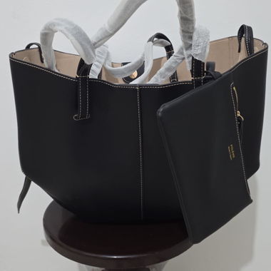Schwarze Shopper-Tasche 
