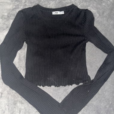 Black Ribbed Longsleeve XS