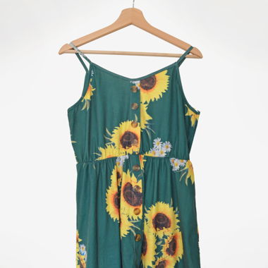 Kurzes Kleid mit Sonnenblumen