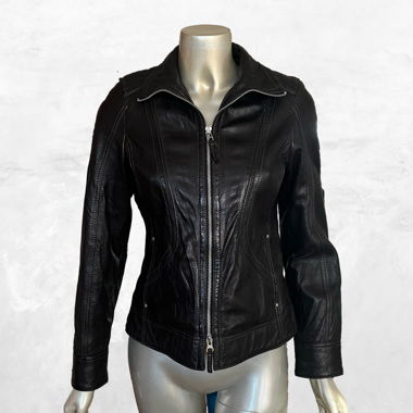 vintage black leather jacket