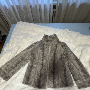 Nerz Jacke Grau Grösse M